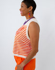 Queen of Sparkles collegiate knitwear, Queen of Sparkles Clemson top, Clemson striped top