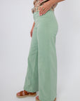 Free People Cameo Green Libre Wide Leg Pant side view