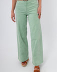Free People Cameo Green Libre Wide Leg Pant front view