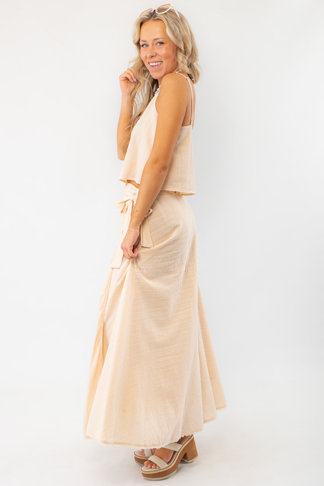Z Supply Sandshell Salerno Wrap Midi Skirt