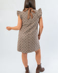 Blair Bow Print Brown Tweed Dress