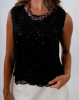 Black Beaded Sleeveless Top for University of south carolina game day look