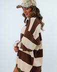 Soft knit rugby quarterzip with collar and ribbed cuffs, rugby quarterzip for fall, fall striped pullover