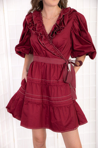 Splendid Days Garnet Poplin Dress-Sofie the Label-L. Mae Boutique