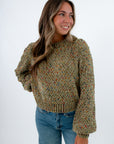 Long sleeve green chenille sweater for Thanksgiving outfit inspo, chenille sweater, green sweater for fall