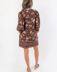Caroline Brown Floral Mini Dress