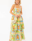 Lightweight and stylish Show Me Your Mumu Peyton Country Bouquet Midi Dress with a vibrant floral design, perfect for vacations and summer events.
