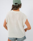 Frankie White Knit Sleeveless Sweater back view