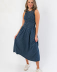 Southern Roots Denim Polka Dot Midi Dress