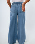 Faux denim sweatpants, sweatpants that look like jeans, jeans that are actually sweatpants, blue sweatpants