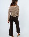 Chocolate brown wide-leg jeans, Chocolate brown wide-leg pants, stretchy brown leather pants