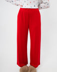 Z Supply Festive Red Luxe Pointelle Pant