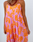 Orange and Purple floral dress, floral dresses, long floral dresses for summer