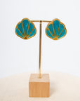 Blue Waters Seashell Statement Stud Earrings