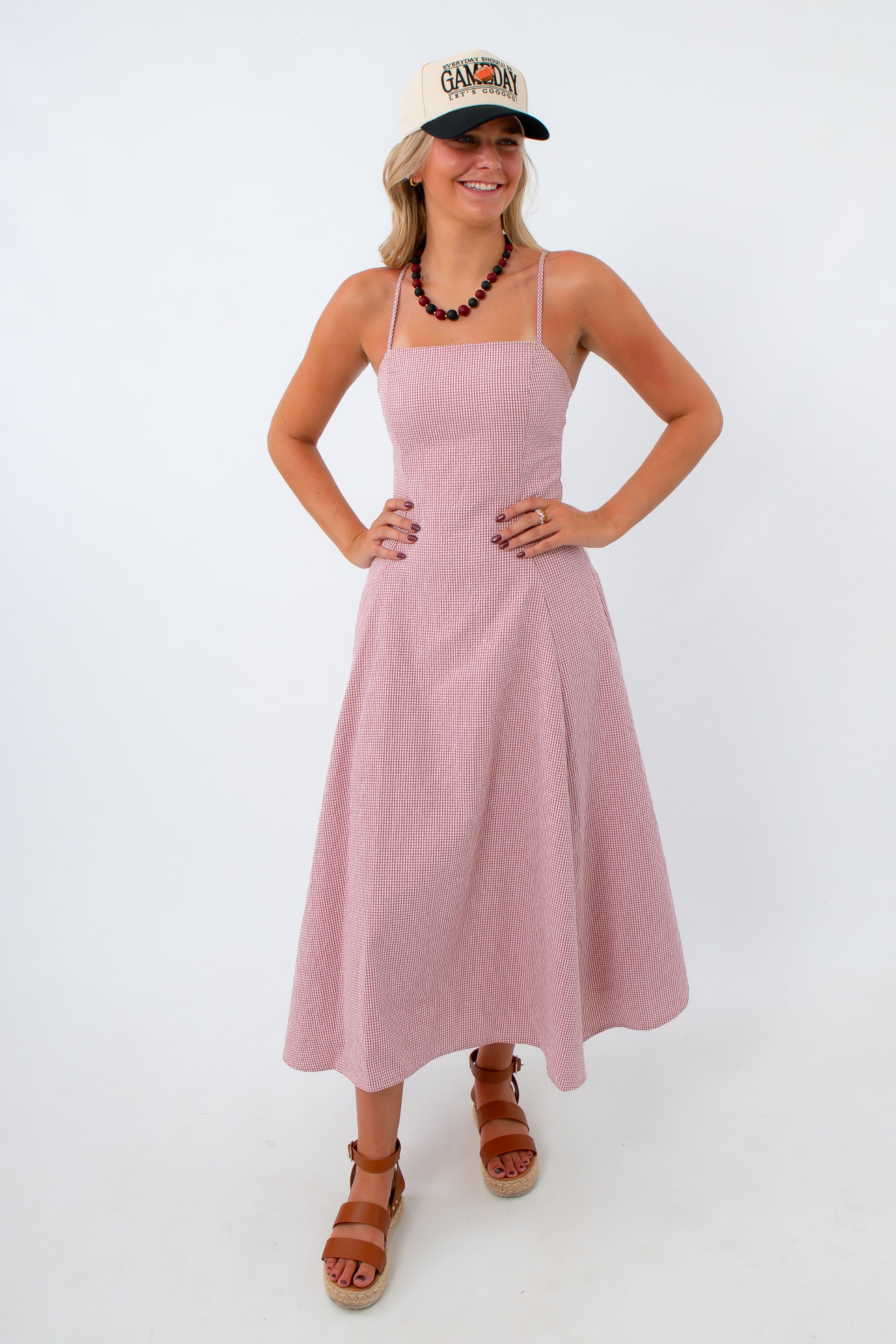 burgundy gingham dress August Midi | Game Day Dress Size:6ML 50% Cotton prom-dresses-2018 Mace Bodycon Mini Dress