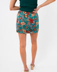 Brielle Green Jacquard Mini Skirt