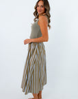 Stylish teacher outfit skirt with functional pockets, stylish patterned skirts, colorful midi skirt