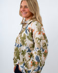 Watercolor floral print outerwear, floral jacket, watercolor jacket, fall jacket