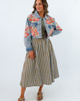 Coral Grotto Beaded Denim Jacket