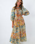 Tiered maxi dress with pockets, fall maxi dress, long sleeve maxi dress