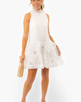 Always Yours White Floral Organza Mini Dress