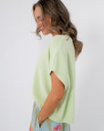 Spearmint sleeveless sweater side view