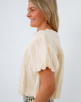 Comfortable ivory top for school, 100% cotton blouse, fall top for school, fall blouse for work