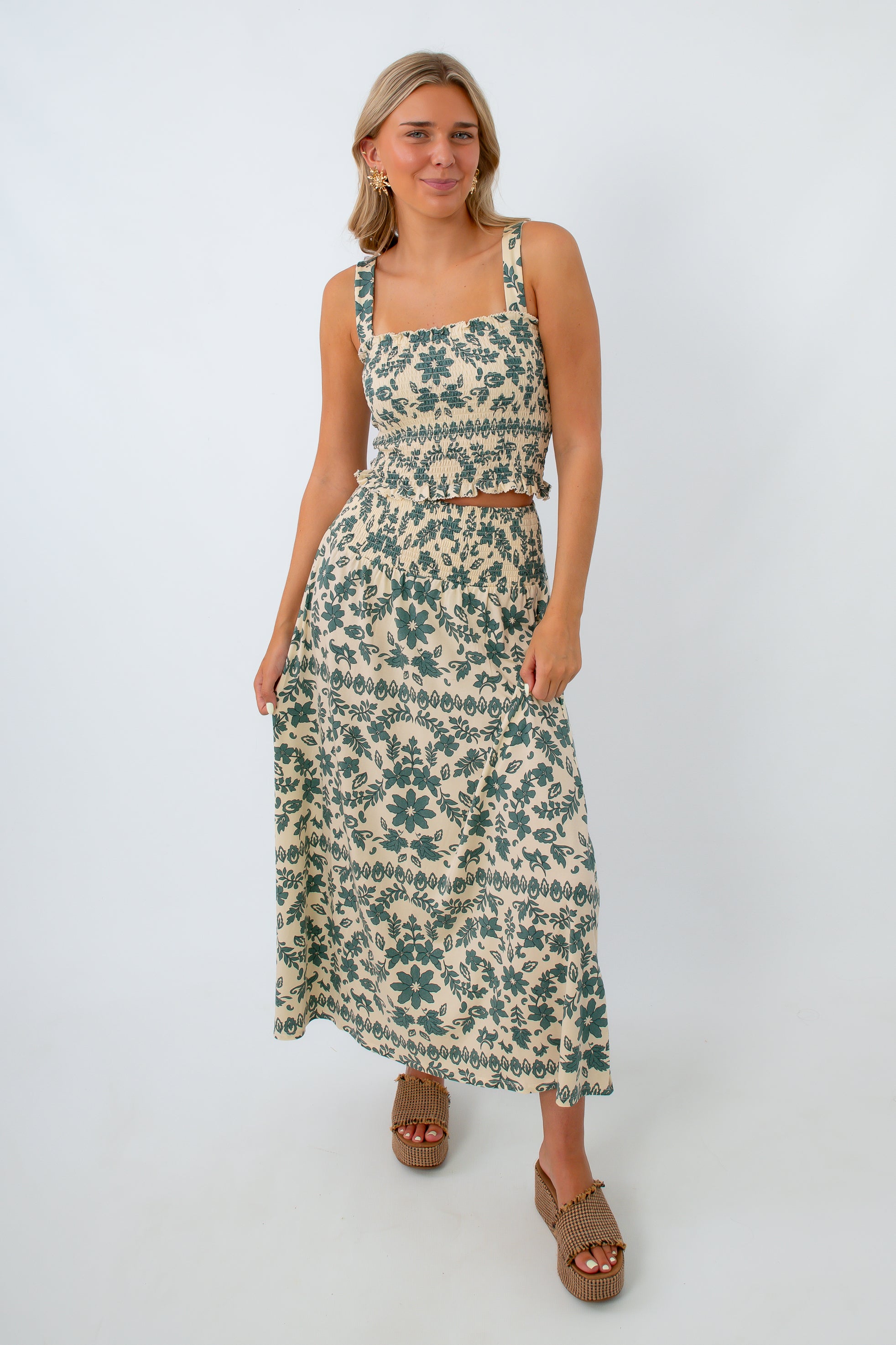 Z Supply Everglade Leya Tera Paisley Smocked Top | Fall Boho Tank