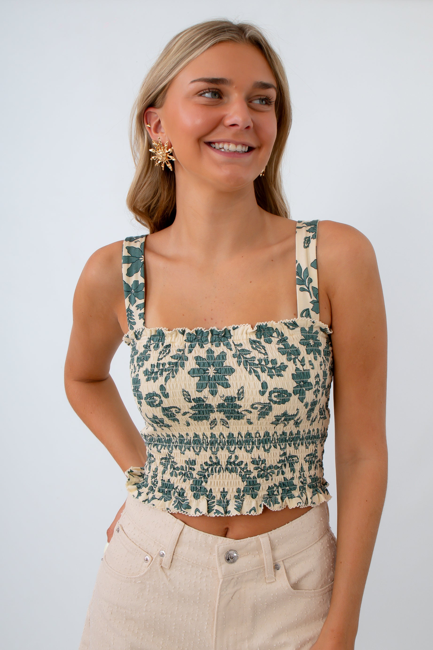Z Supply Everglade Leya Tera Paisley Smocked Top | Fall Boho Tank
