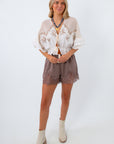 Can't Go Wrong Mocha Lace Trim Shorts
