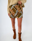 Lightweight patchwork skort with built-in shorts, western fall skirts, western fall styles