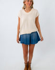 Denim Horsebit Mini Skirt