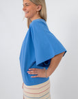 Ultramarine Glow Oversized Tee side view