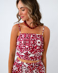 Pep Rally Crimson Patterned Tank Top