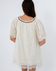 Free People Juno Mini Dress in Tea Black Combo, back view