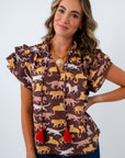 Auburn and LSU gameday apparel, Clemson game day tops, tiger game day top, blouse with tigers