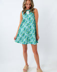 palm tree pattern mini dress