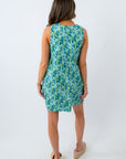 blue and green palm tree dress for summer