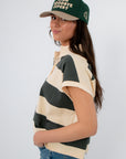 Birdie Green Stripe Polo Top side view
