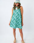 Pretty Palm Printed Mini Dress