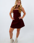 Bella Dark Burgundy Mini Dress