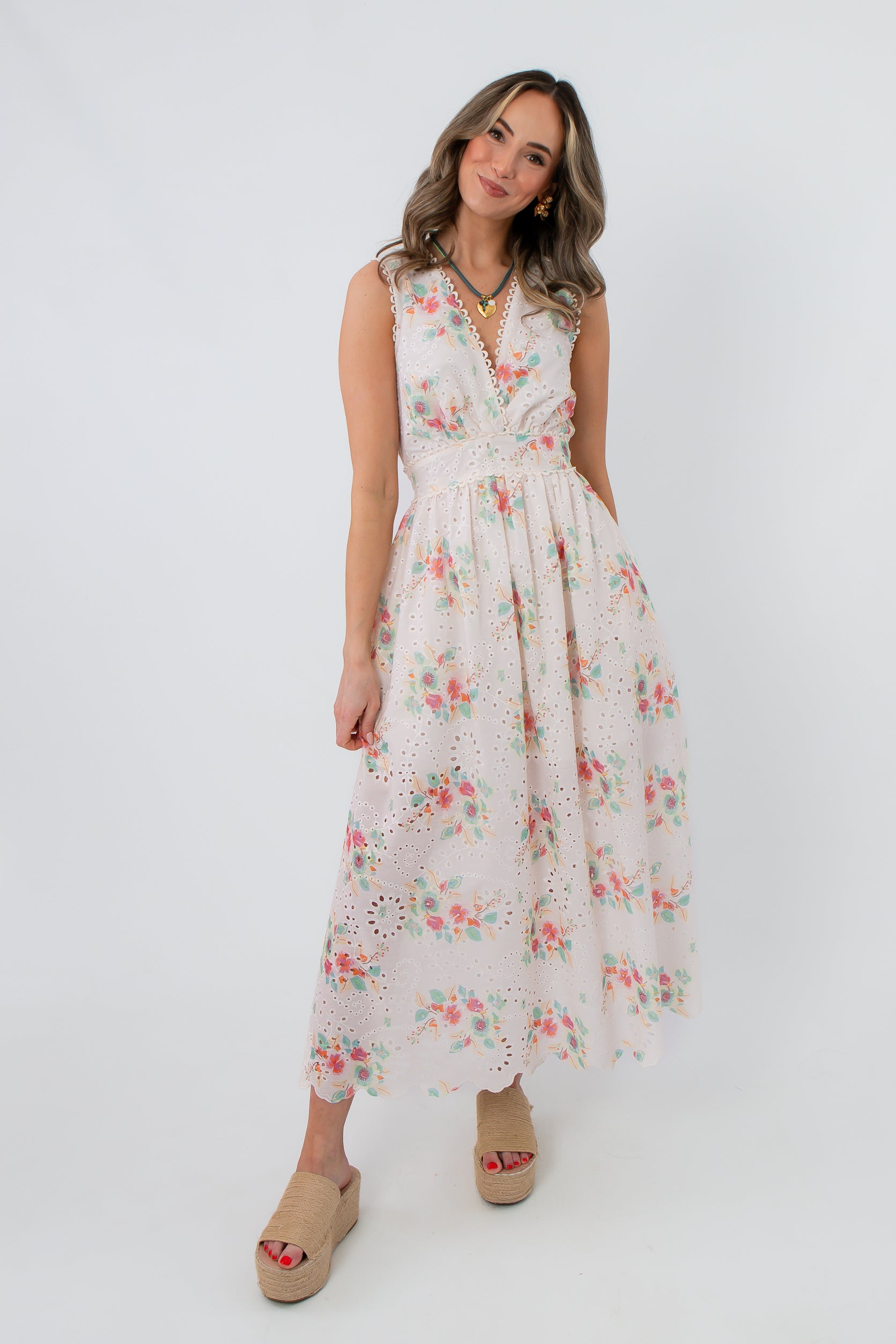 midi spring dresses for women Petal and Pup Women's Anabelle Halter Neck Dress the Palm Haven Tropical Print Ivory Midi Dress is your new vacation favorite Petal and Pup Women's Esther