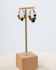 Tiger's Eye Multicolor Beaded Loop Earrings