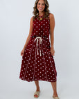 On The Dot Burgundy Polka Dot Knit Skirt Set