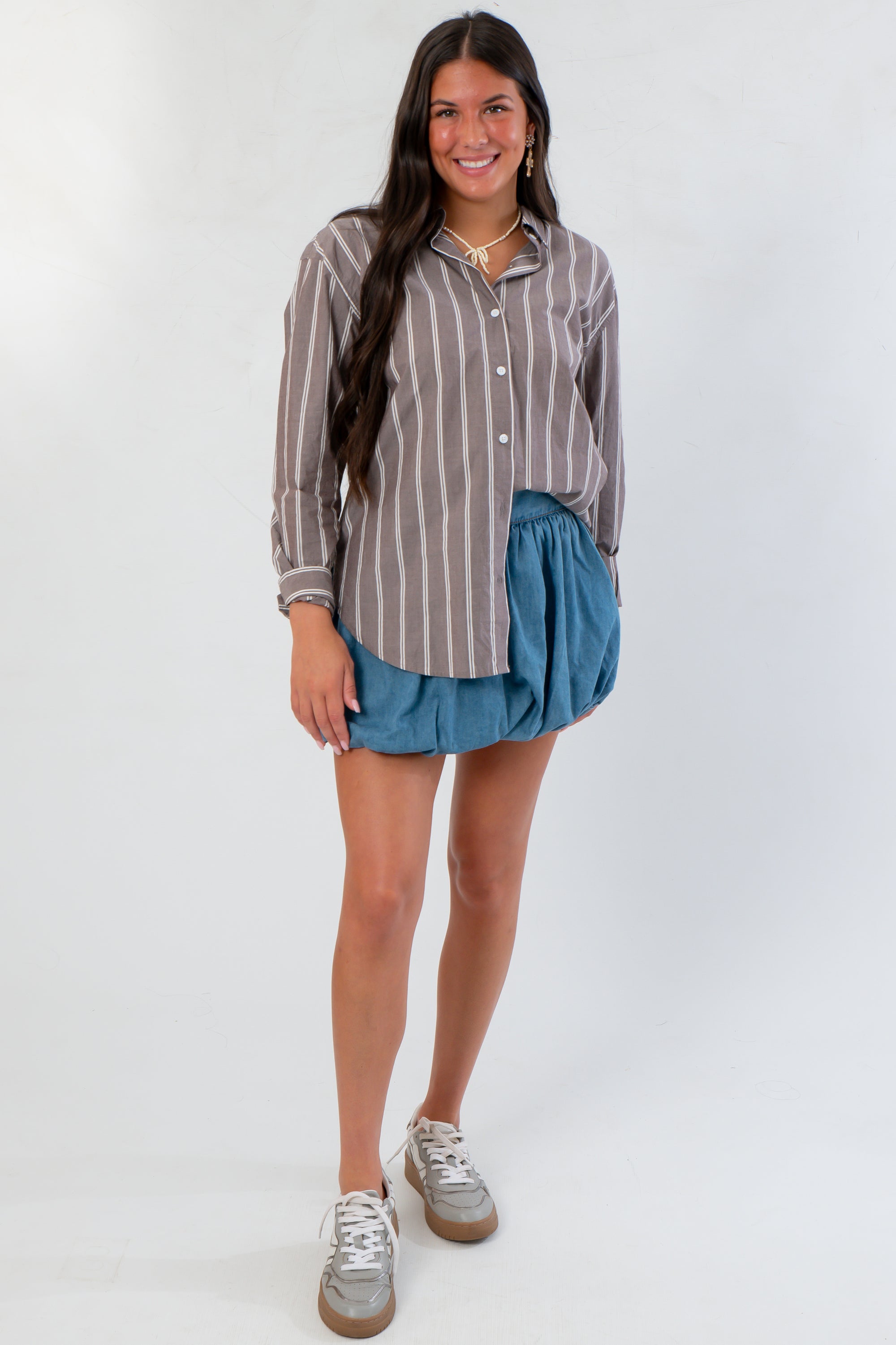 Z Supply Sandalwood Seaport Striped Poplin Button Up