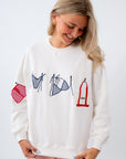 Red, White & Bikinis Clothesline Graphic Sweatshirt