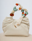 Resort-Ready Ivory Beaded Crossbody Purse