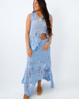 blue summer matching set women