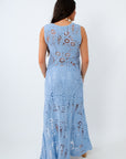 Calypso Sky Blue Asymmetrical Crochet Set