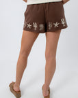 Beachcomber Chocolate Brown Embroidered Shorts